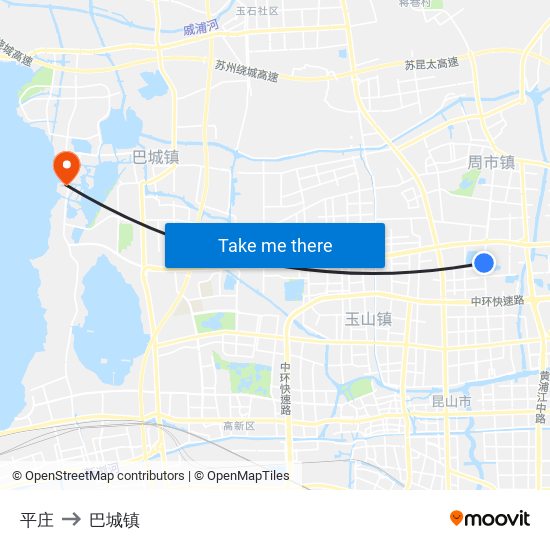 平庄 to 巴城镇 map