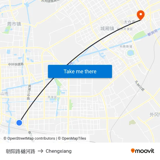 Chaoyang Road & Yue River Road to Chengxiang map