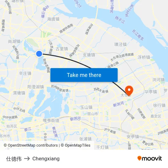 Shidewei to Chengxiang map