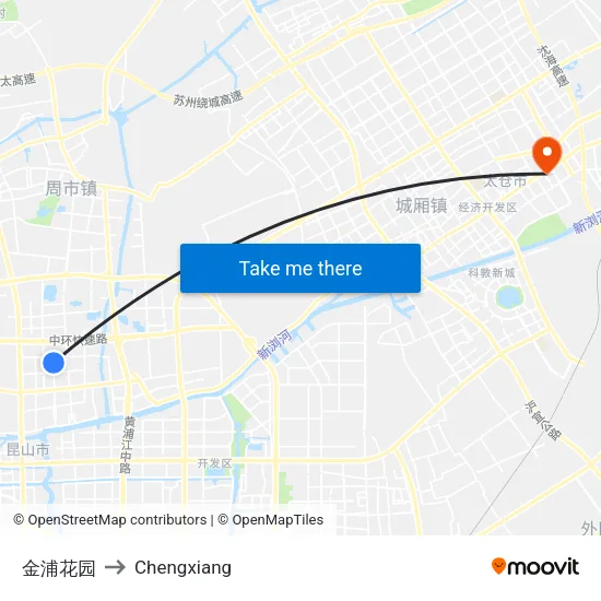 金浦花园 to Chengxiang map