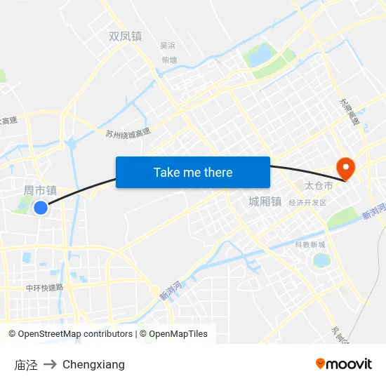 庙泾 to Chengxiang map