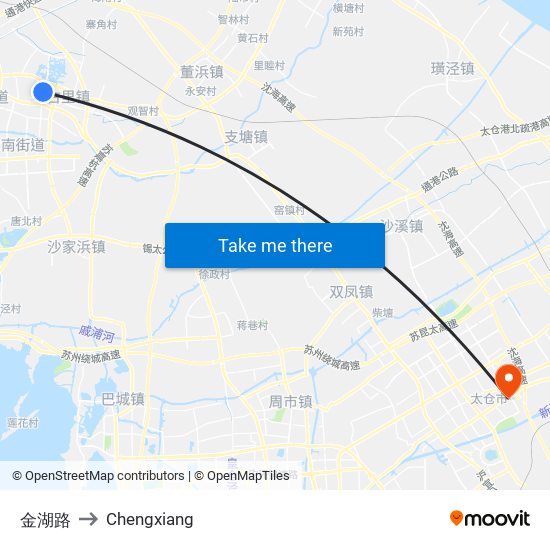 金湖路 to Chengxiang map