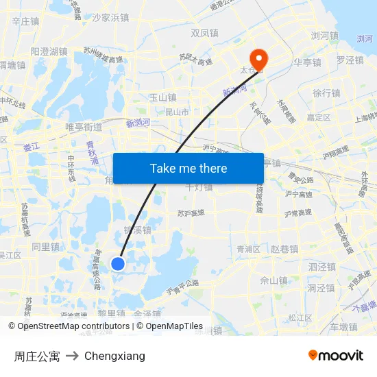 周庄公寓 to Chengxiang map