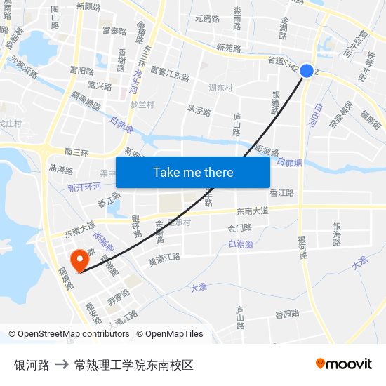 银河路 to 常熟理工学院东南校区 map