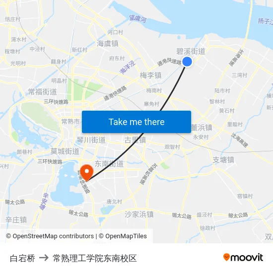 白宕桥 to 常熟理工学院东南校区 map