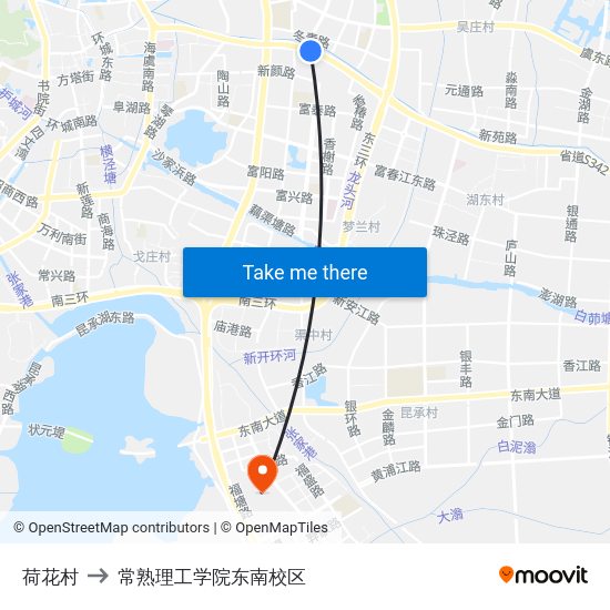 荷花村 to 常熟理工学院东南校区 map