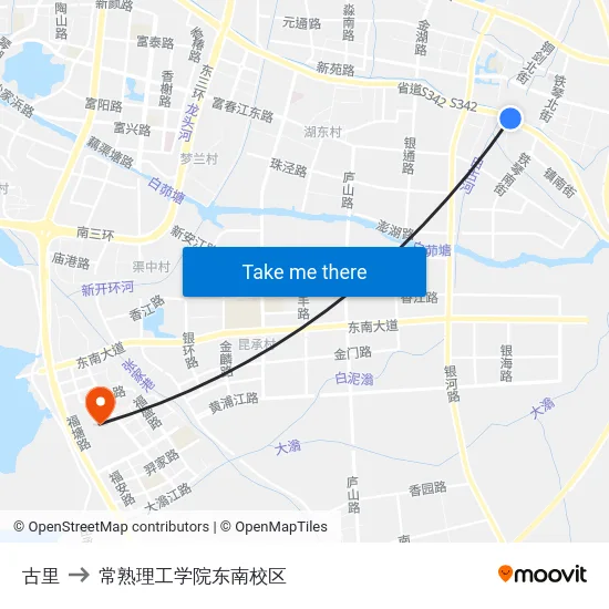 古里 to 常熟理工学院东南校区 map