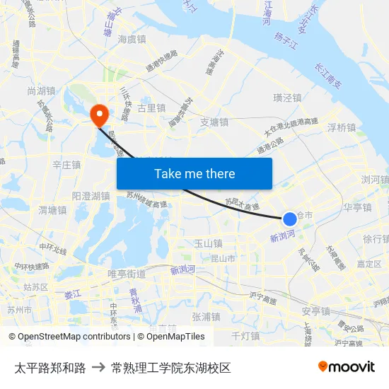 太平路郑和路 to 常熟理工学院东湖校区 map