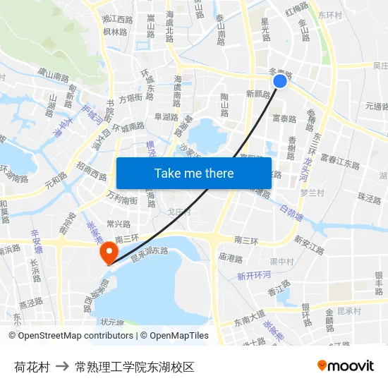 荷花村 to 常熟理工学院东湖校区 map