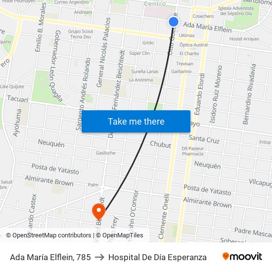 Ada María Elflein, 785 to Hospital De Día Esperanza map