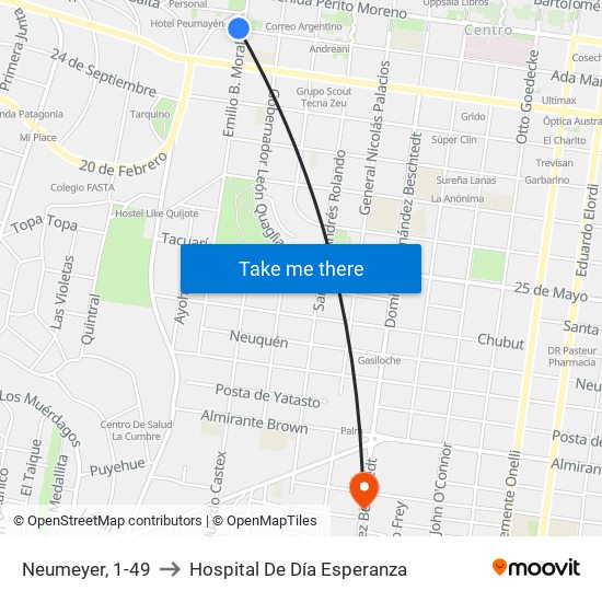 Neumeyer, 1-49 to Hospital De Día Esperanza map