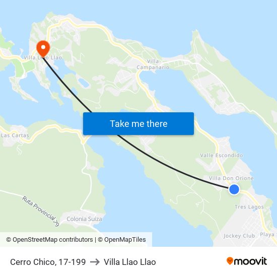 Cerro Chico, 17-199 to Villa Llao Llao map