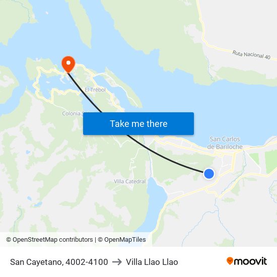San Cayetano, 4002-4100 to Villa Llao Llao map