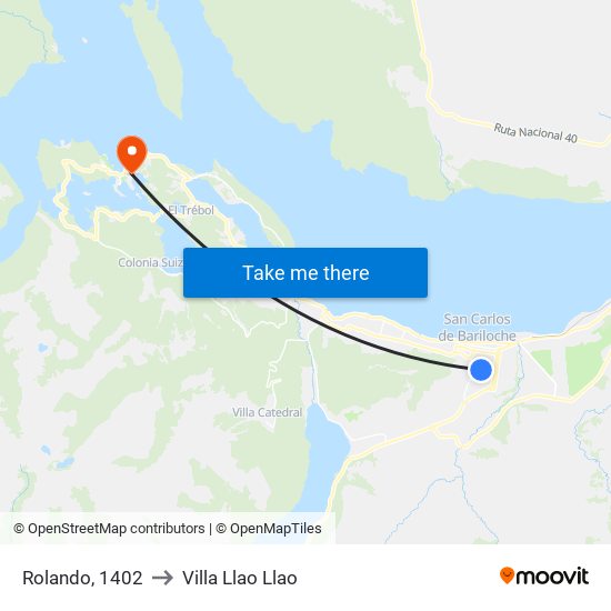 Rolando, 1402 to Villa Llao Llao map