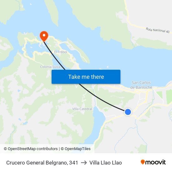 Crucero General Belgrano, 341 to Villa Llao Llao map