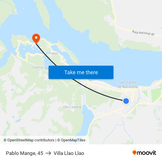 Pablo Mange, 45 to Villa Llao Llao map