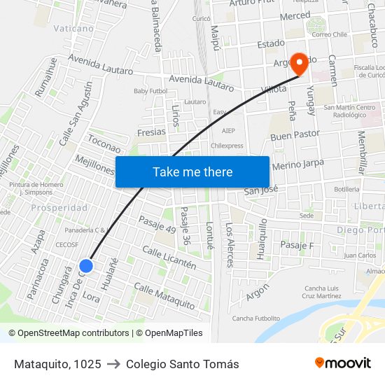 Mataquito, 1025 to Colegio Santo Tomás map
