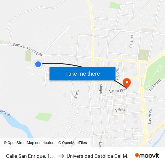 Calle San Enrique, 1057 to Universidad Católica Del Maule map