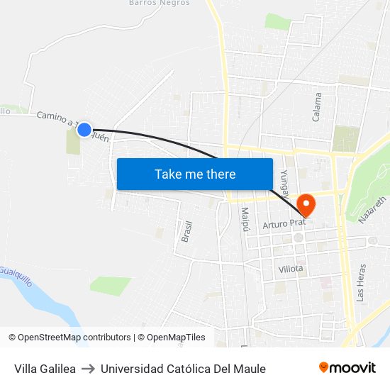 Villa Galilea to Universidad Católica Del Maule map