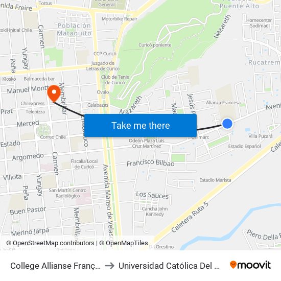 College Allianse Française to Universidad Católica Del Maule map