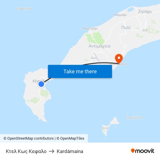 Κτελ Κως Κεφαλο to Kardámaina map