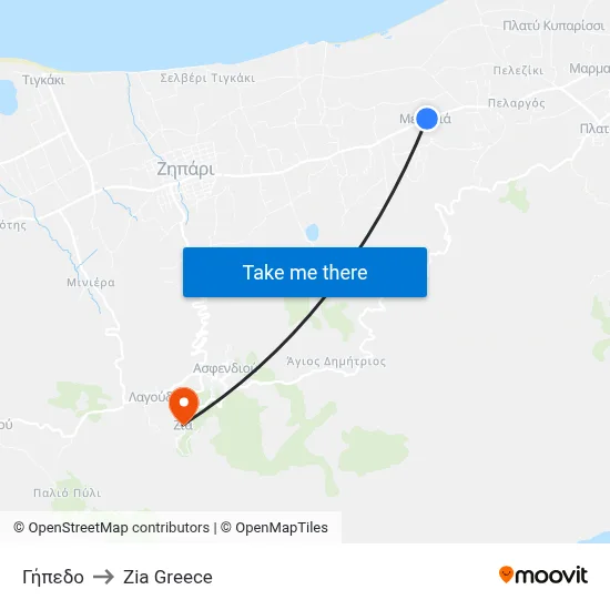 Stadium to Zia Village map