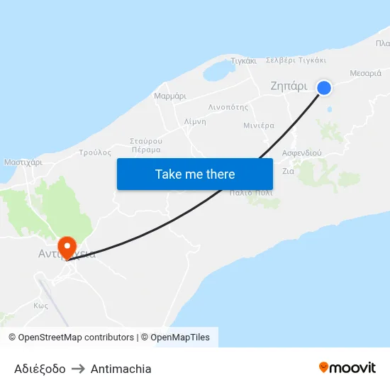 Dead End to Antimachia map