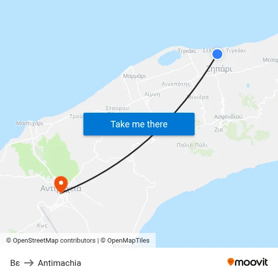 Ve to Antimachia map