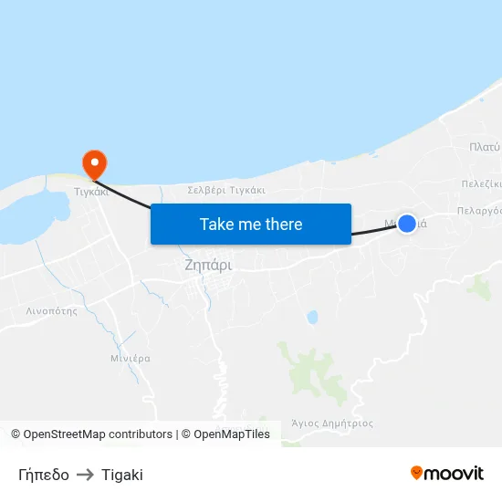 Stadium to Tigaki map