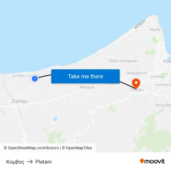 Junction to Platani map