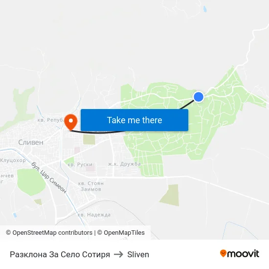 Разклона За Село Сотиря to Sliven map