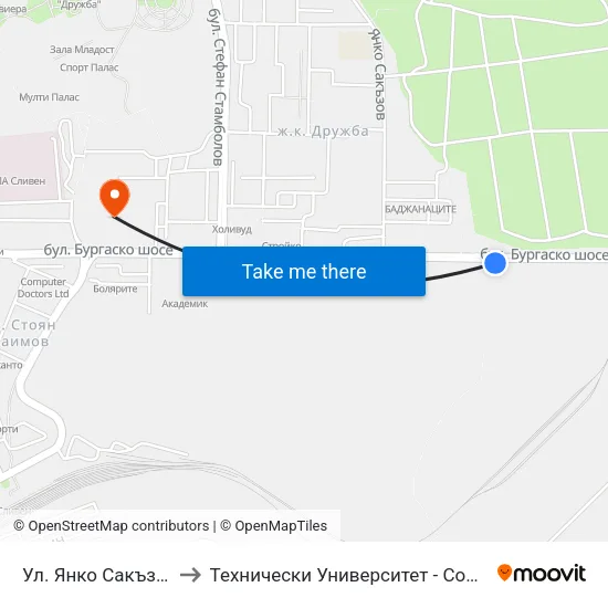 Ул. Янко Сакъзов to Технически Университет - София map
