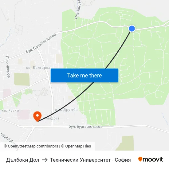 Дълбоки Дол to Технически Университет - София map