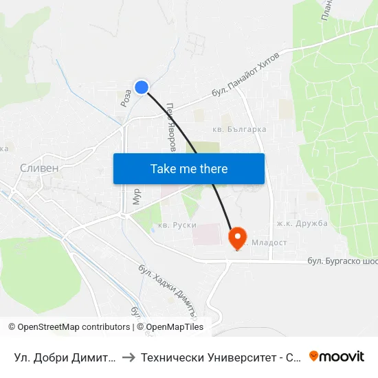 Ул. Добри Димитров to Технически Университет - София map