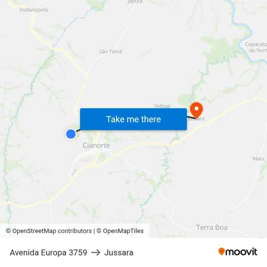 Avenida Europa 3759 to Jussara map