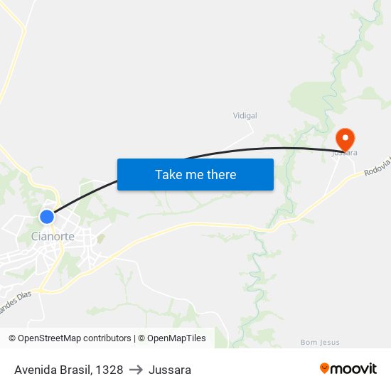Avenida Brasil, 1328 to Jussara map