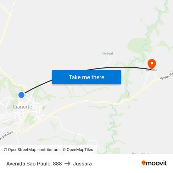 Avenida São Paulo, 888 to Jussara map