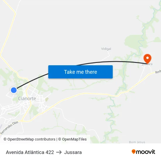 Avenida Atlântica 422 to Jussara map