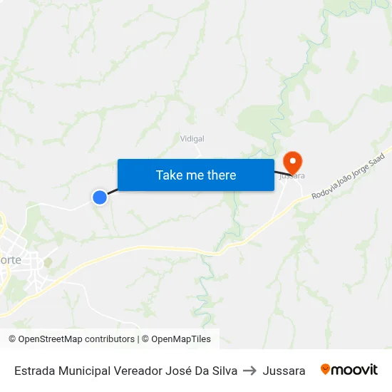 Estrada Municipal Vereador José Da Silva to Jussara map