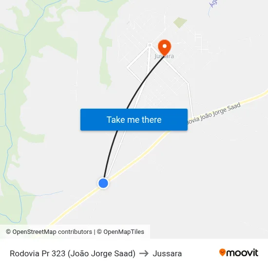 Rodovia Pr 323 (João Jorge Saad) to Jussara map