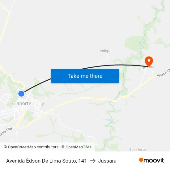 Avenida Édson De Lima Souto, 141 to Jussara map