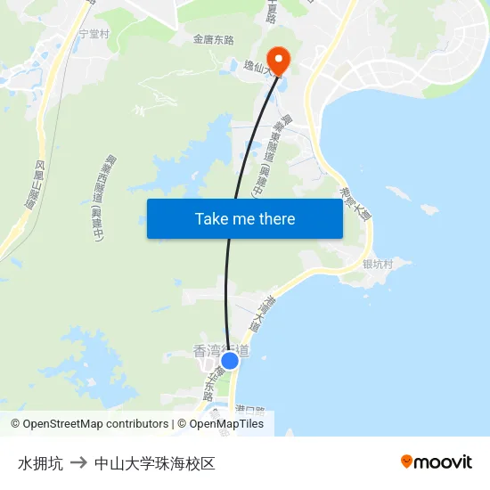 水拥坑 to 中山大学珠海校区 map