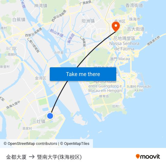 金都大厦 to 暨南大学(珠海校区) map