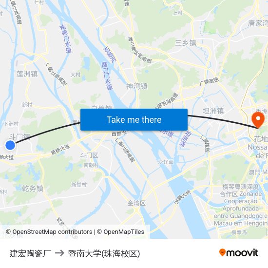 建宏陶瓷厂 to 暨南大学(珠海校区) map
