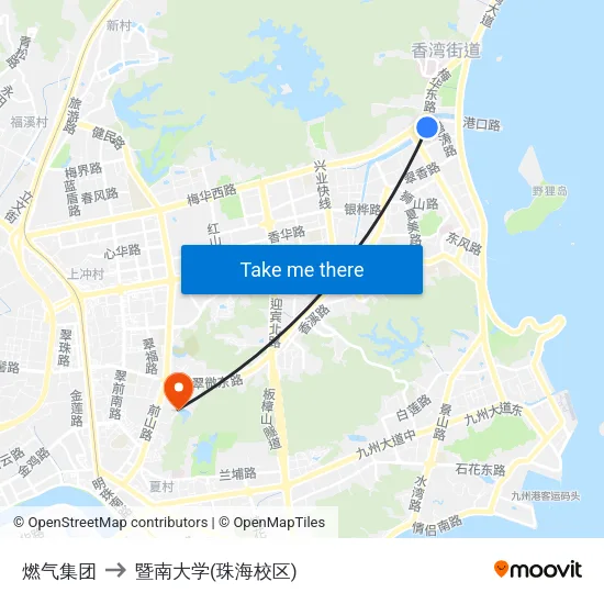 燃气集团 to 暨南大学(珠海校区) map
