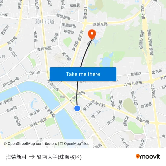 海荣新村 to 暨南大学(珠海校区) map