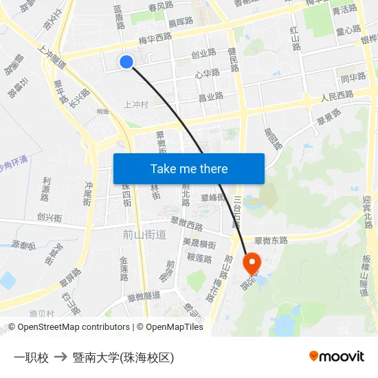 一职校 to 暨南大学(珠海校区) map