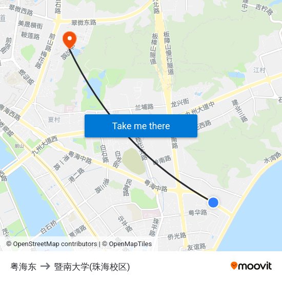 粤海东 to 暨南大学(珠海校区) map