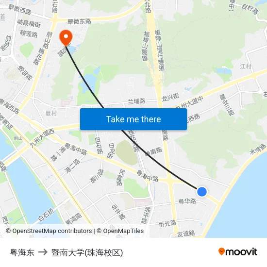 粤海东 to 暨南大学(珠海校区) map