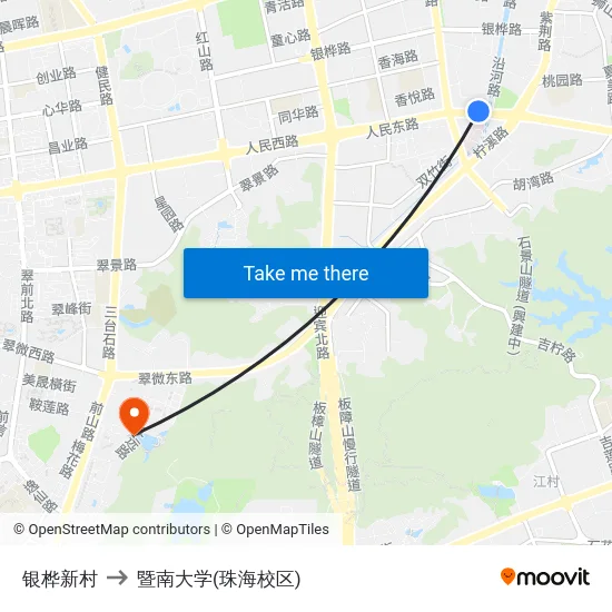 银桦新村 to 暨南大学(珠海校区) map
